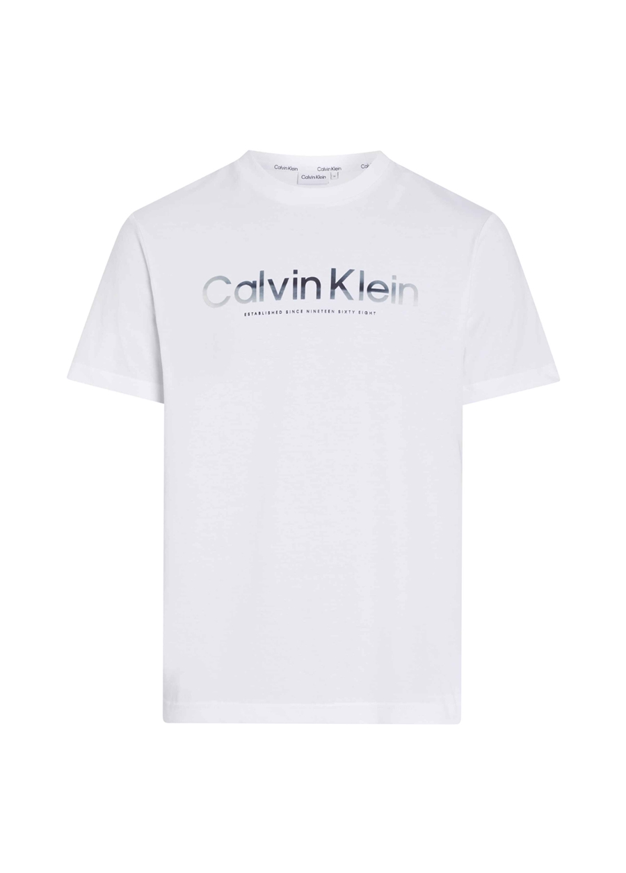 Calvin Klein Bisiklet Yaka Beyaz Erkek T-Shirt K10K112497YAF
