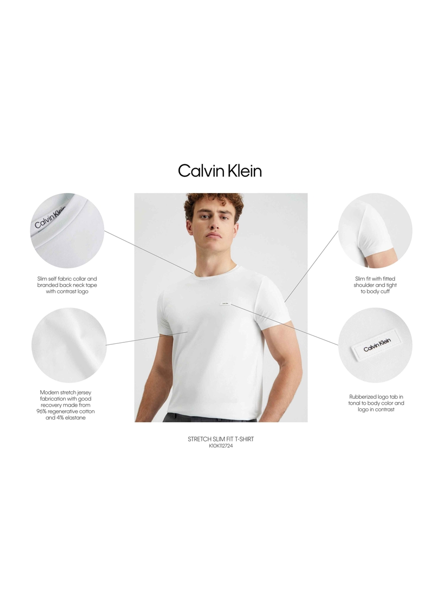 Calvin Klein Bisiklet Yaka Beyaz Erkek T-Shirt K10K112724YAF_3