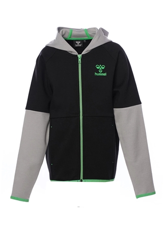 Hummel Kapüşon Yaka Düz Siyah - Gri Erkek Eşofman Üstü 921801-2001-HMLLUTHER ZIP HOODIE_0