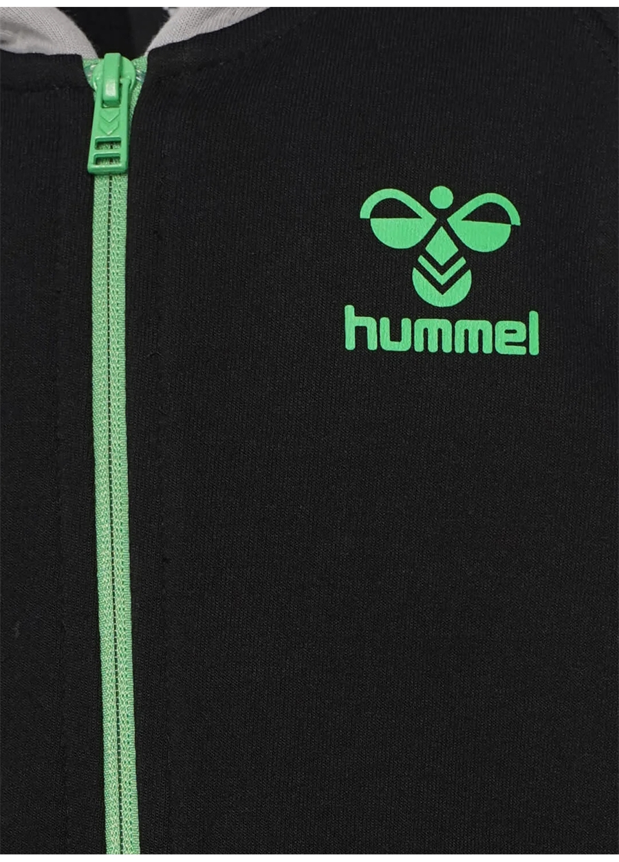 Hummel Kapüşon Yaka Düz Siyah - Gri Erkek Eşofman Üstü 921801-2001-HMLLUTHER ZIP HOODIE_2