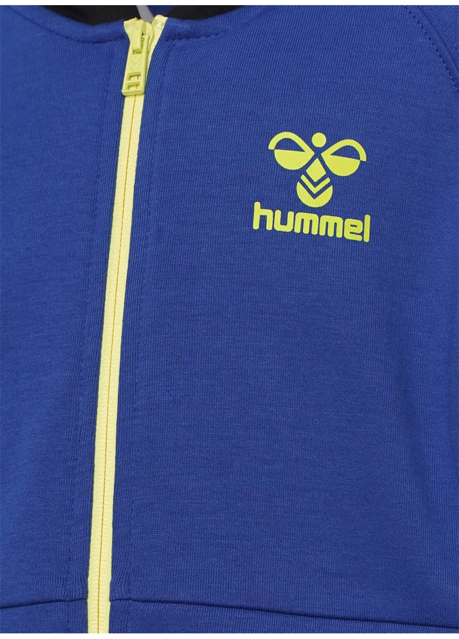 Hummel Kapüşon Yaka Düz Siyah - Lacivert Erkek Eşofman Üstü 921801-7788-HMLLUTHER ZIP HOODIE_2