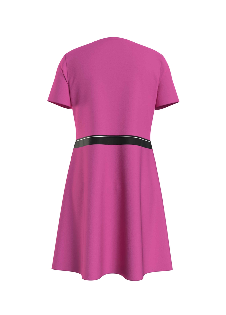 Calvin Klein Pembe Kız Çocuk Uzun Elbise PUNTO LOGO TAPE SS DRESS_3