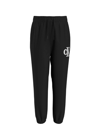 Calvin Klein Lastikli Paça Siyah Kız Çocuk Eşofman Altı METALLIC MONOGRAM SWEATPANTS