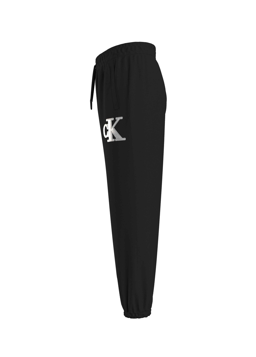 Calvin Klein Lastikli Paça Siyah Kız Çocuk Eşofman Altı METALLIC MONOGRAM SWEATPANTS_1