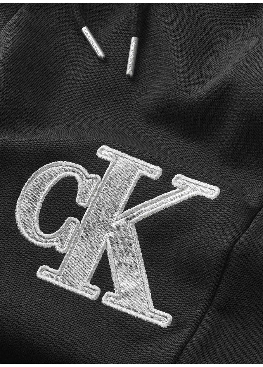 Calvin Klein Lastikli Paça Siyah Kız Çocuk Eşofman Altı METALLIC MONOGRAM SWEATPANTS_2