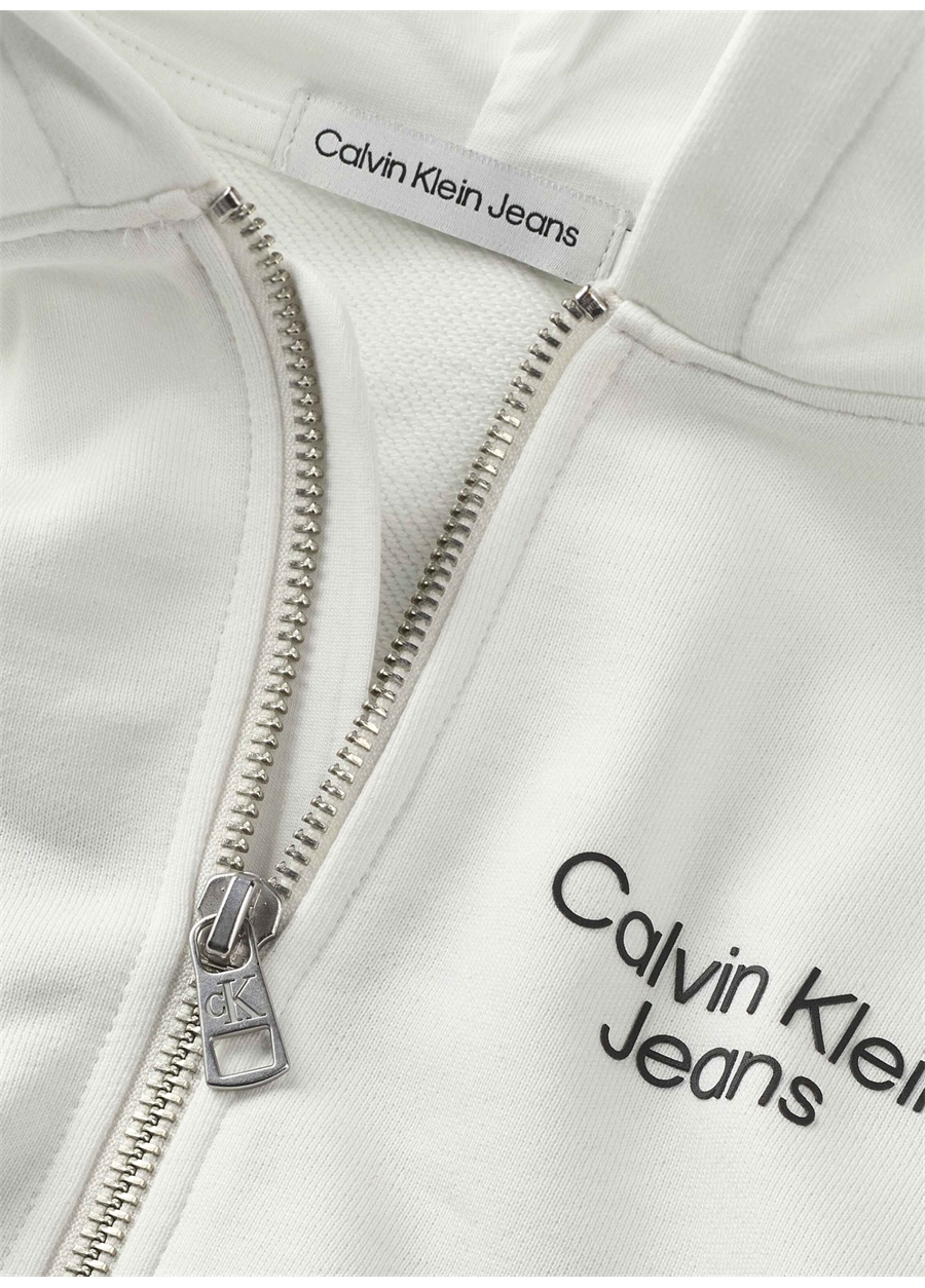 Calvin Klein Beyaz Erkek Hırka TERRY COLOR BLOCK ZIP-THROUGH_1