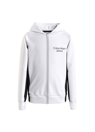 Calvin Klein Beyaz Erkek Hırka TERRY COLOR BLOCK ZIP-THROUGH_2