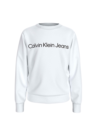 Calvin Klein Kız Çocuk Beyaz Sweatshırt INST. LOGO REGULAR CN