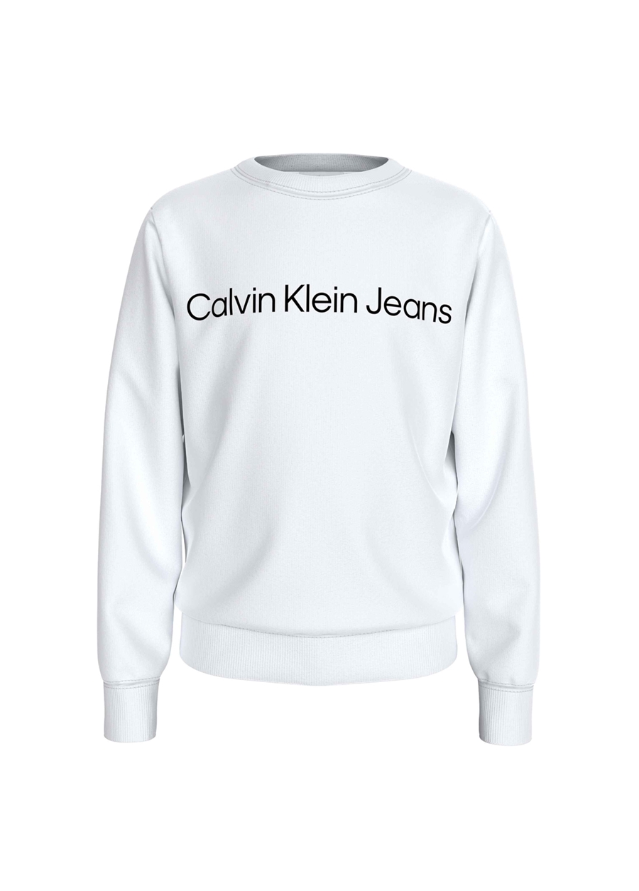 Calvin Klein Kız Çocuk Beyaz Sweatshırt INST. LOGO REGULAR CN