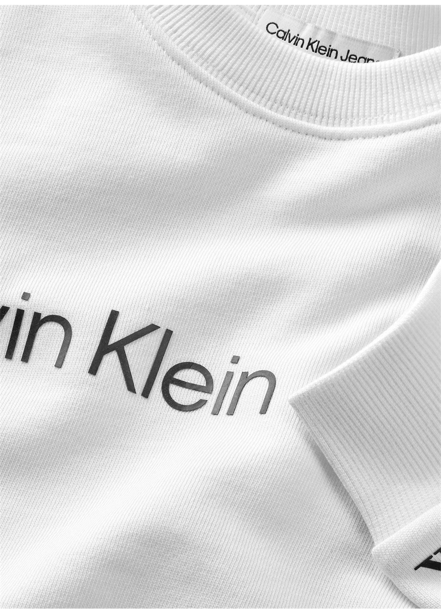 Calvin Klein Kız Çocuk Beyaz Sweatshırt INST. LOGO REGULAR CN_2