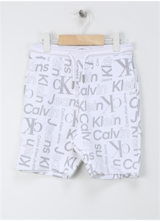 Calvin Klein Normal Beyaz Erkek Çocuk Şort INST. CK AOP SHORTS