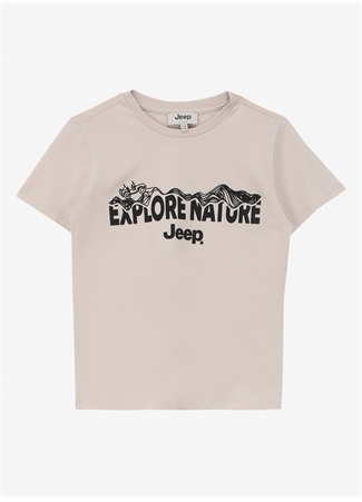 Jeep Taş Erkek Çocuk Bisiklet Yaka Relaxed Baskılı T-Shirt C4SB-TST4001_0