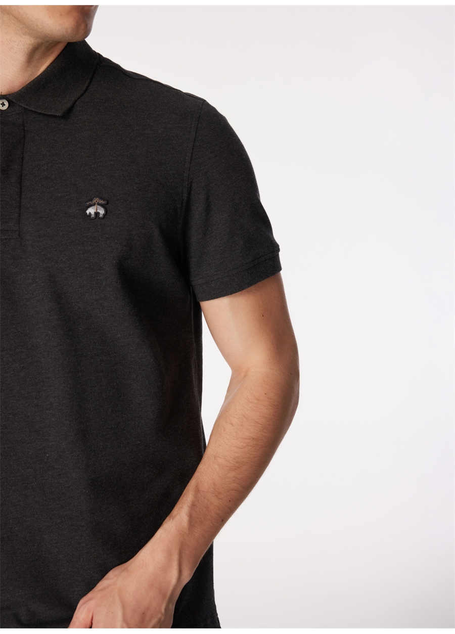 Brooks Brothers Polo Yaka Antrasit Erkek T-Shirt BBSP23MTS019_3