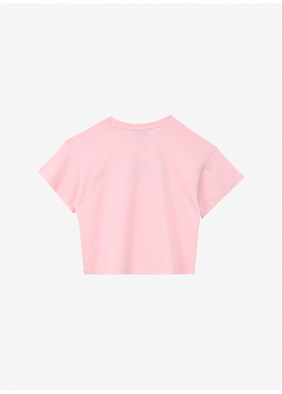 Jeep Pembe Kız Çocuk Bisiklet Yaka Crop Top Baskılı T-Shirt C4SG-TST7029_1