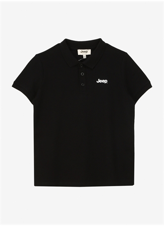 Jeep Siyah Erkek Çocuk Polo Yaka Relaxed Baskılı Polo T-Shirt C4SB-TST104