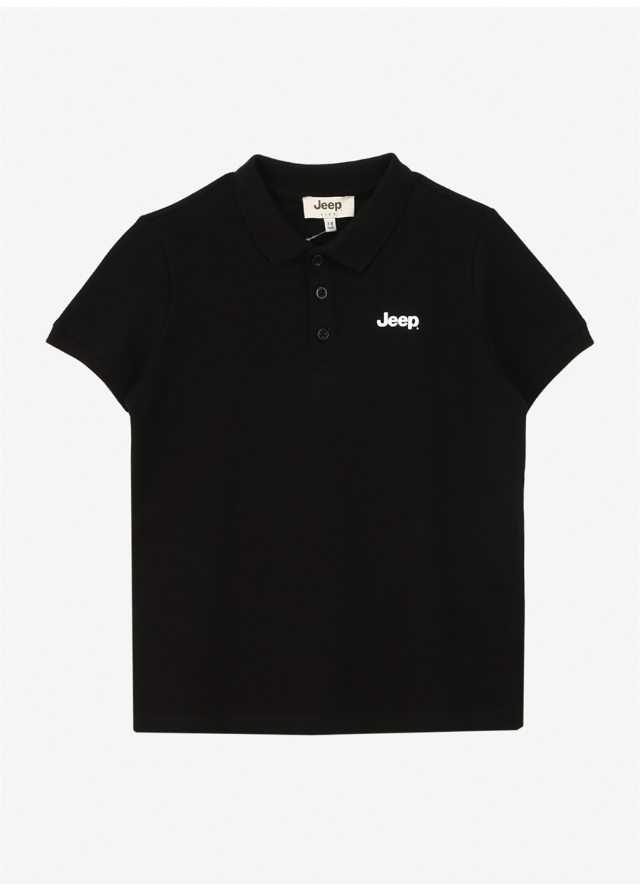 Jeep Siyah Erkek Çocuk Polo Yaka Relaxed Baskılı Polo T-Shirt C4SB-TST104_0