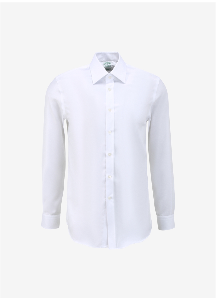 Brooks Brothers Slim Fit Klasik Yaka Beyaz Erkek Gömlek BBSS24MSH024