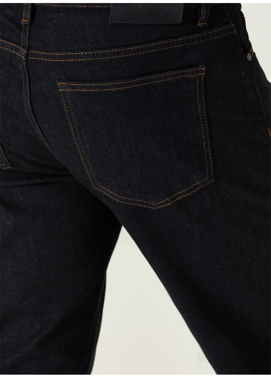 Network Normal Bel Düz Paça Slim Fit Lacivert Erkek Denim Pantolon 1090617_4