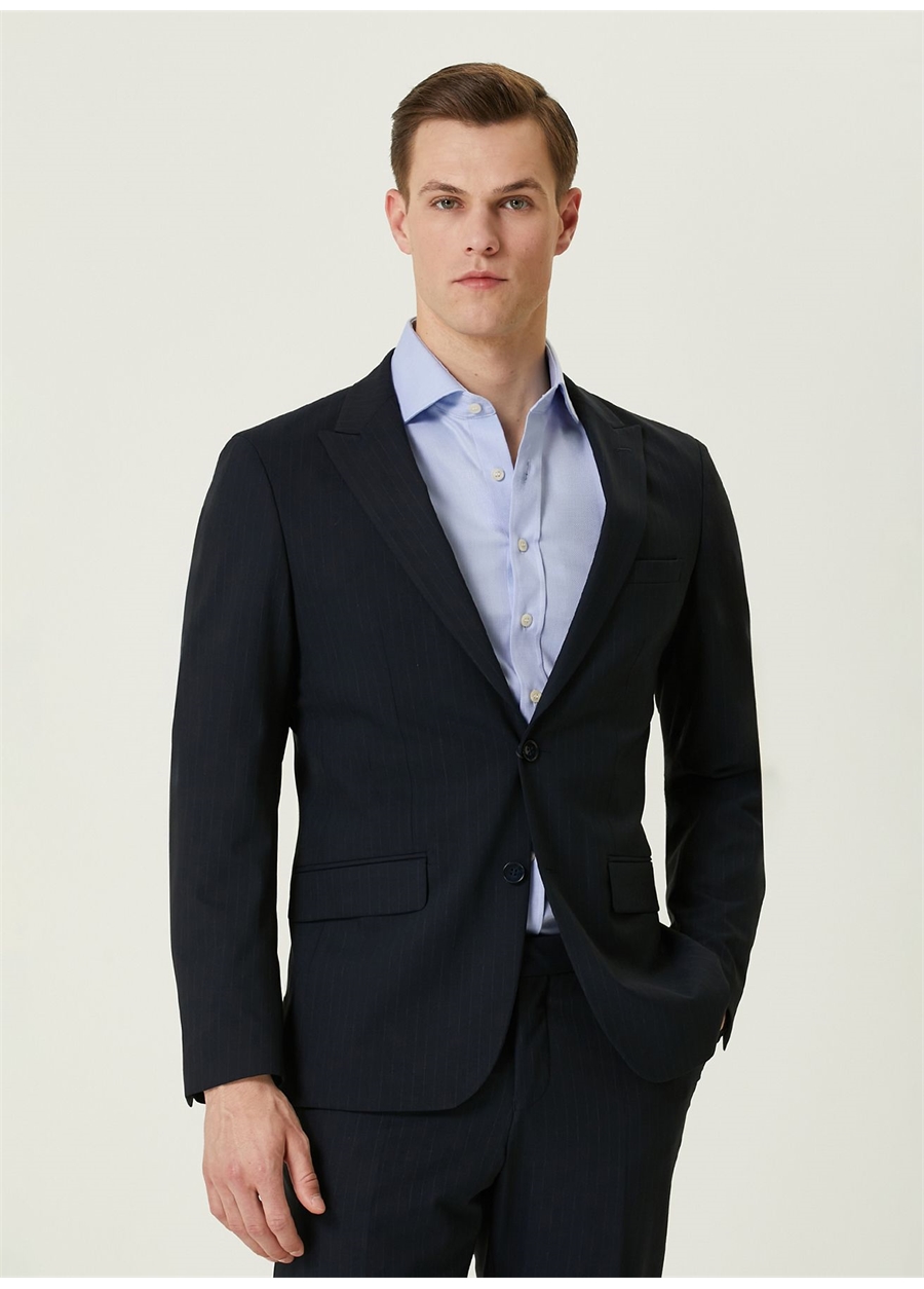 Network Normal Bel Slim Fit Lacivert Erkek Takım Elbise 1090705_4