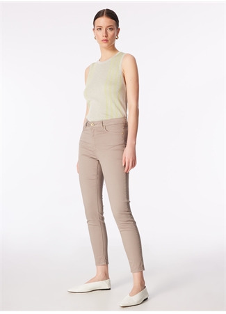 Network Normal Bel Skinny Fit Bej Kadın Pantolon 1091194_0