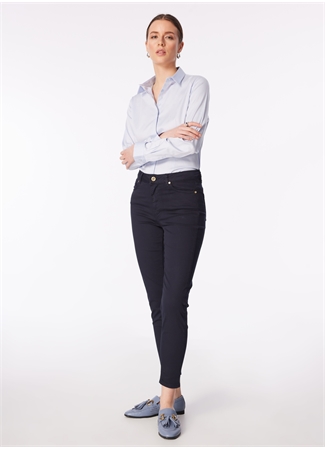 Network Normal Bel Skinny Fit Lacivert Kadın Pantolon 1091194_0