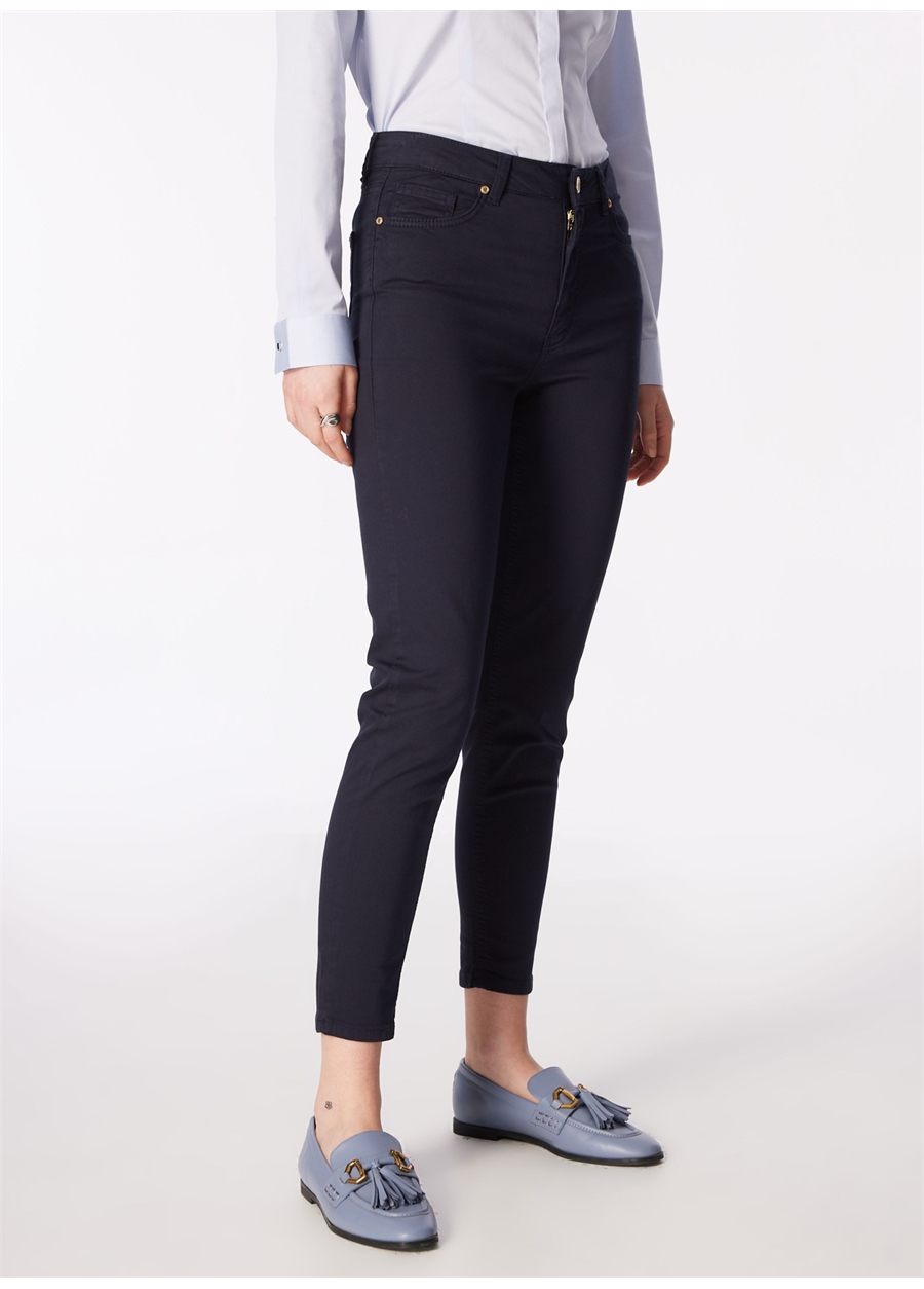 Network Normal Bel Skinny Fit Lacivert Kadın Pantolon 1091194_1