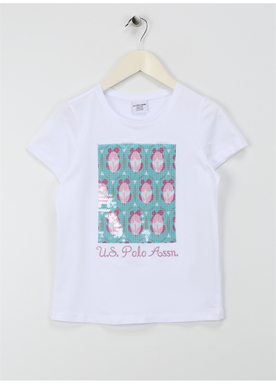 U.S. Polo Assn. Beyaz Kız Çocuk T-Shirt SANLI