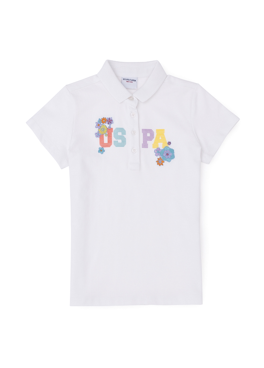 U.S. Polo Assn. Beyaz Kız Çocuk Slim Fit Polo T-Shirt SAGE