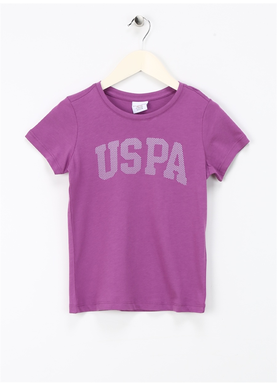 U.S. Polo Assn. Mor Kız Çocuk T-Shirt KEAN-IY24