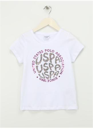 U.S. Polo Assn. Beyaz Kız Çocuk T-Shirt SADE_0