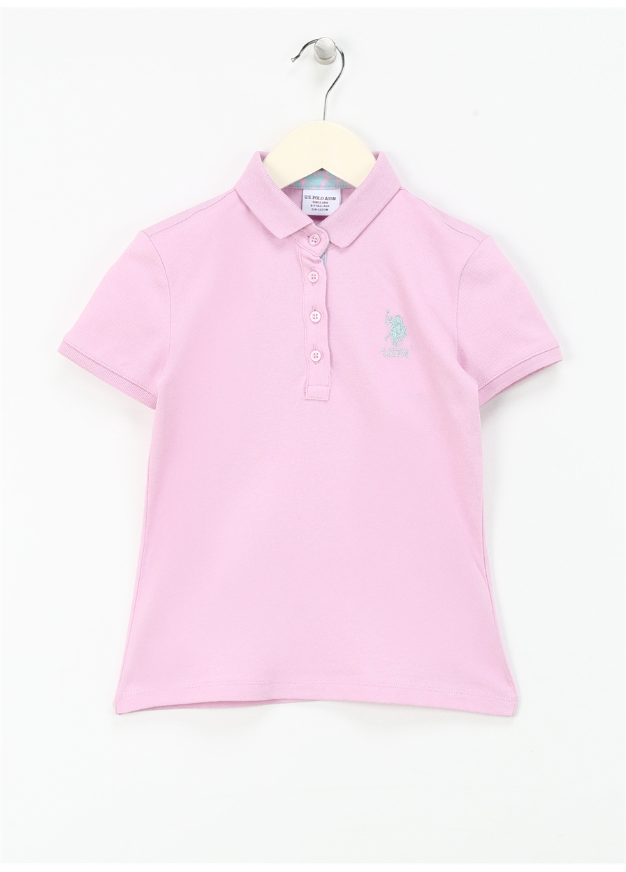 U.S. Polo Assn. Pembe Kız Çocuk Slim Fit Polo T-Shirt TP01-IY024