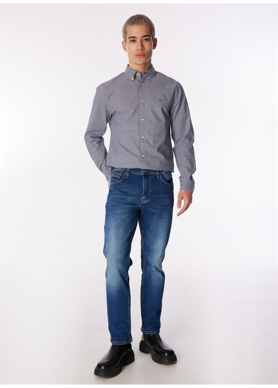 Lee Cooper JAGGER ELLERY BLUE M Normal Bel Slim Fit Erkek Denim Pantolon 242 LCM 121025_1