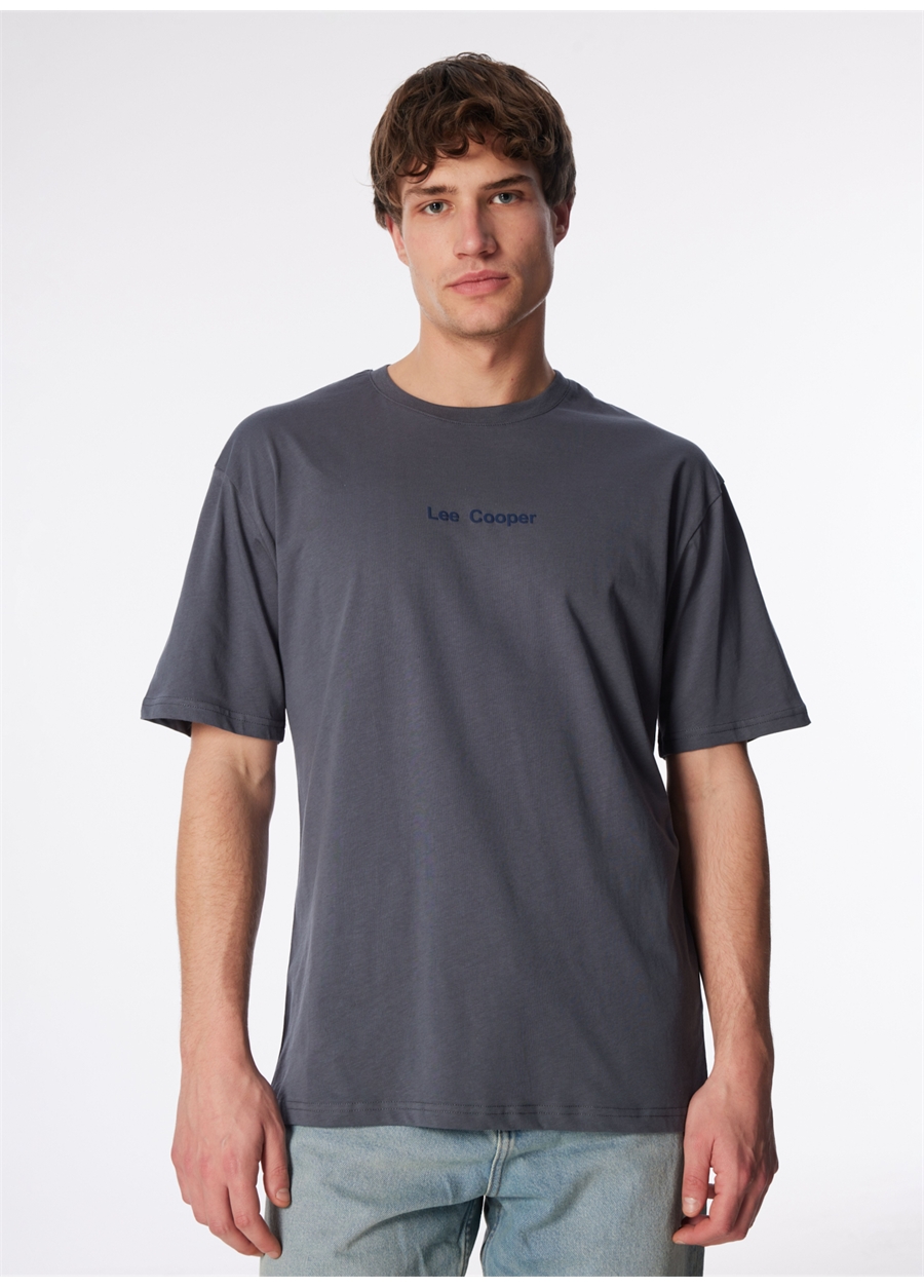 Lee Cooper Yuvarlak Yaka İndigo Erkek T-Shirt 242 LCM 242006 AYLEX İNDİGO
