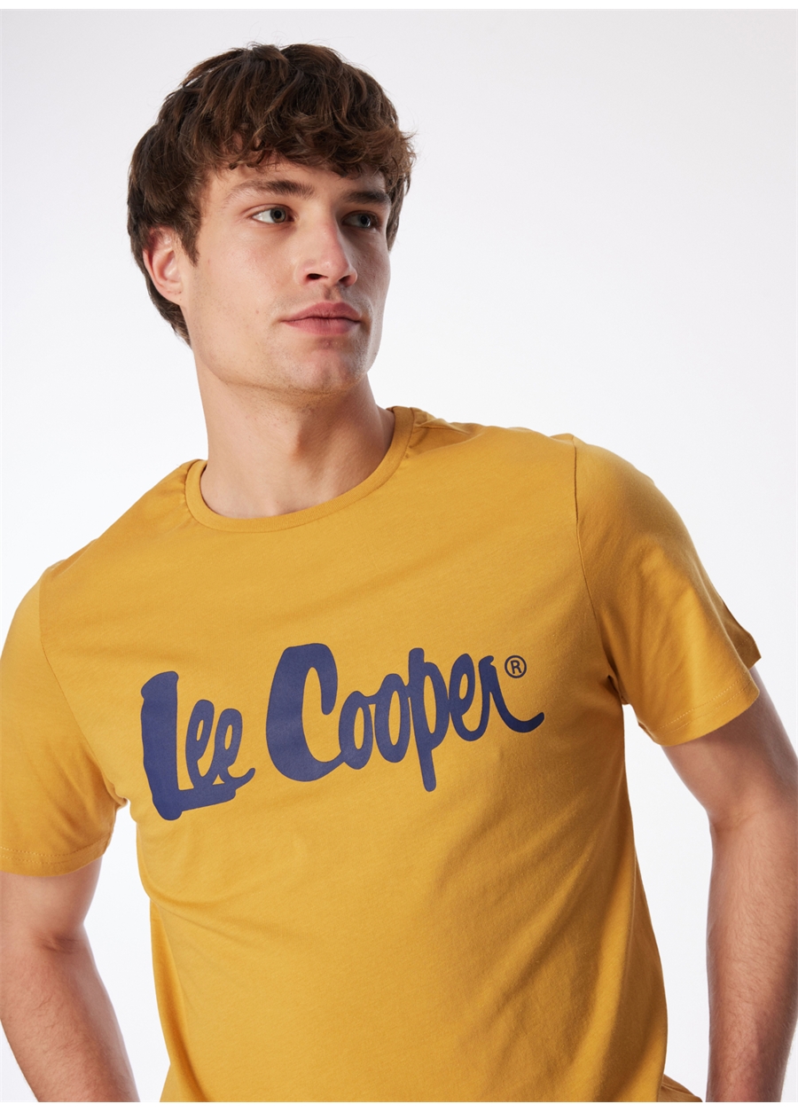 Lee Cooper Yuvarlak Yaka Sarı Erkek T-Shirt 242 LCM 242017 LONDONLOGO SAFRAN_2