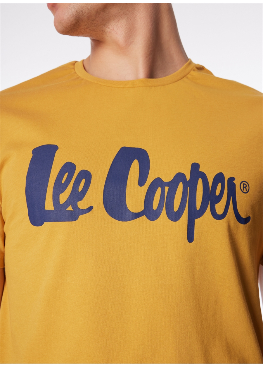 Lee Cooper Yuvarlak Yaka Sarı Erkek T-Shirt 242 LCM 242017 LONDONLOGO SAFRAN_3