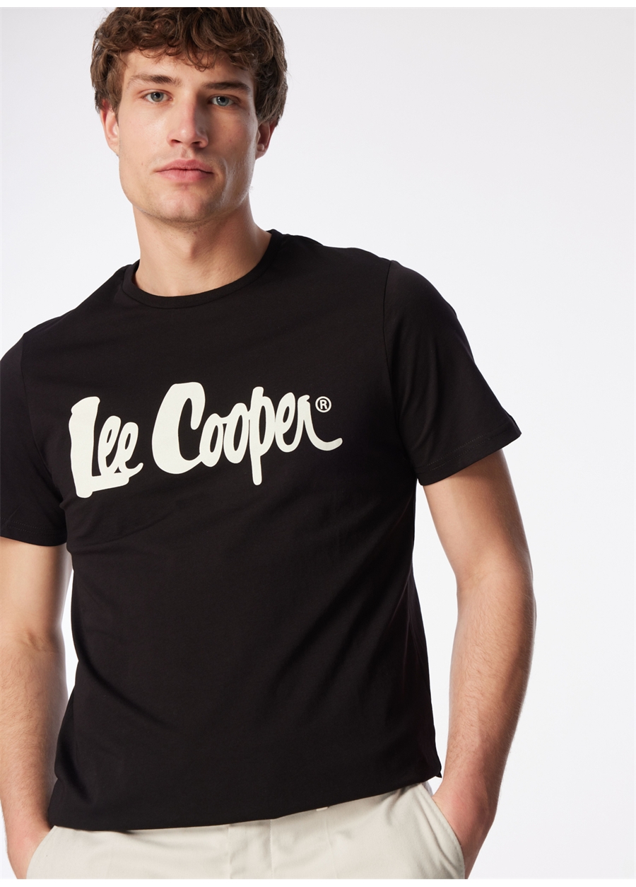 Lee Cooper Yuvarlak Yaka Siyah Erkek T-Shirt 242 LCM 242017 LONDONLOGO SİYAH