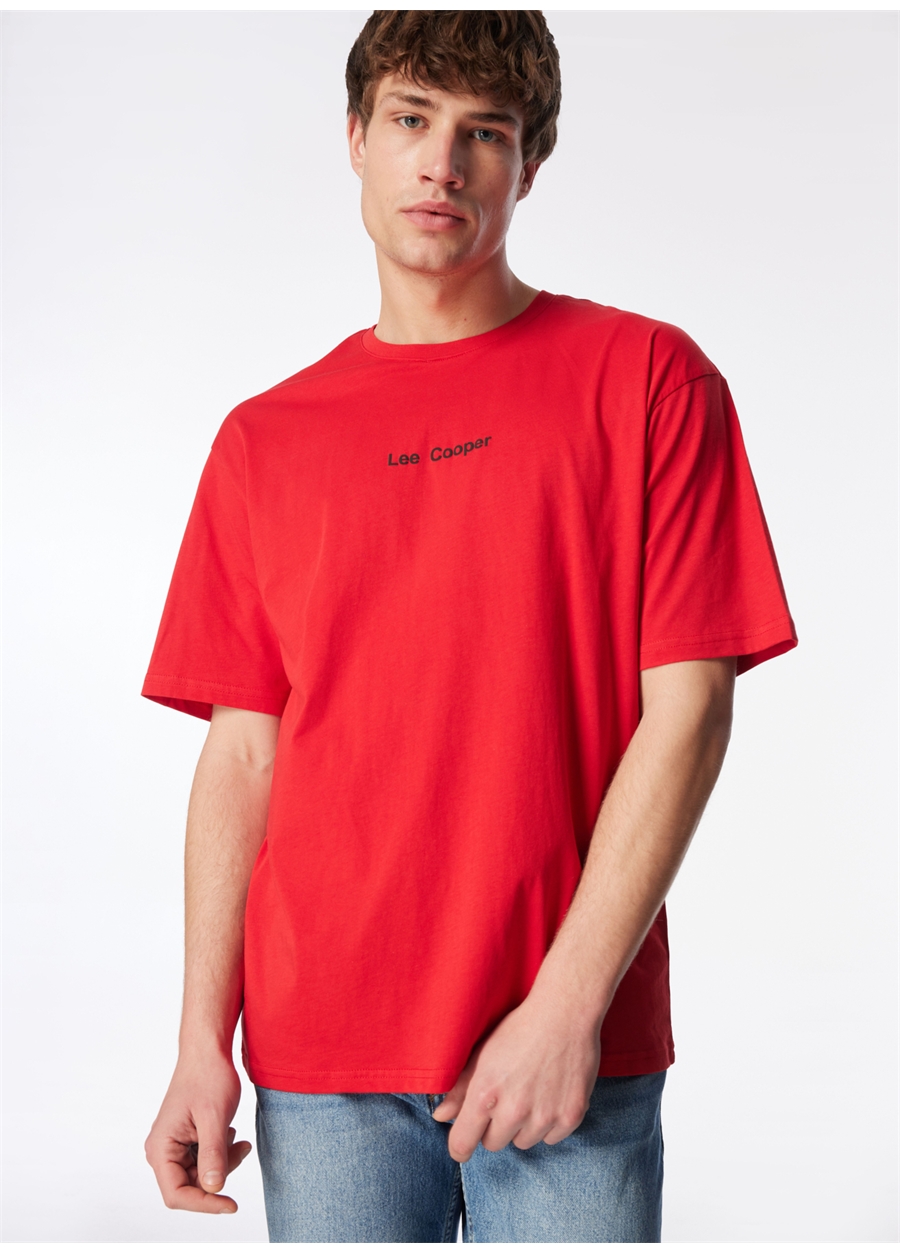 Lee Cooper Yuvarlak Yaka Kırmızı Erkek T-Shirt 242 LCM 242006 AYLEX KIRMIZI