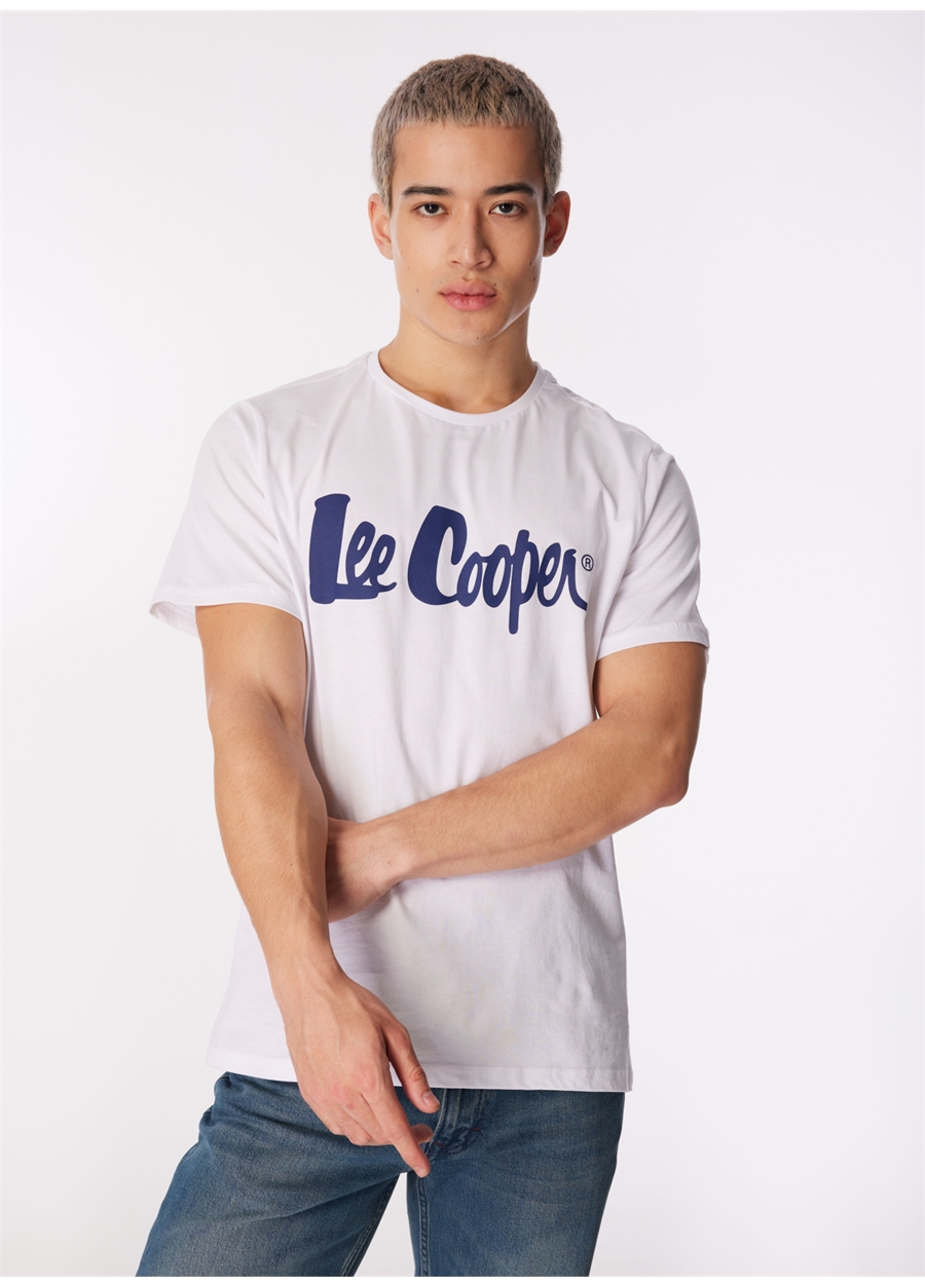 Lee Cooper Yuvarlak Yaka Beyaz Erkek T-Shirt 242 LCM 242017 LONDONLOGO BEYAZ-L_2