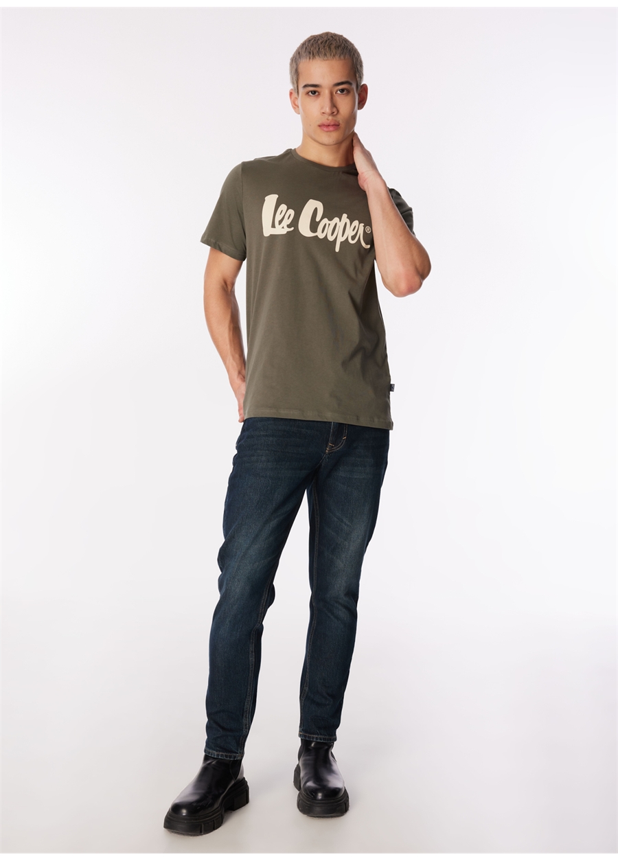 Lee Cooper Yuvarlak Yaka Haki Erkek T-Shirt 242 LCM 242017 LONDONLOGO HAKİ_1