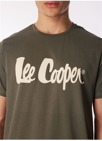 Lee Cooper Yuvarlak Yaka Haki Erkek T-Shirt 242 LCM 242017 LONDONLOGO HAKİ_3