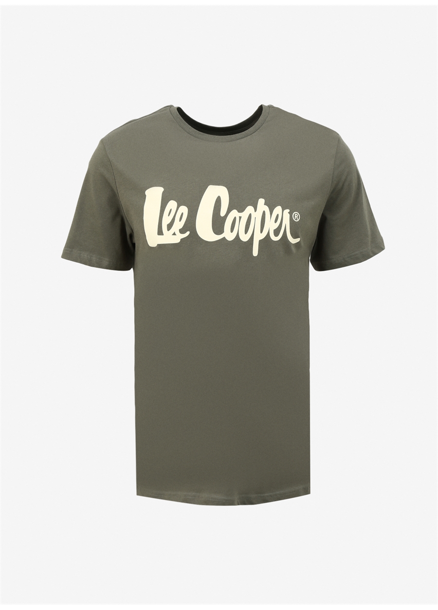 Lee Cooper Yuvarlak Yaka Haki Erkek T-Shirt 242 LCM 242017 LONDONLOGO HAKİ_5