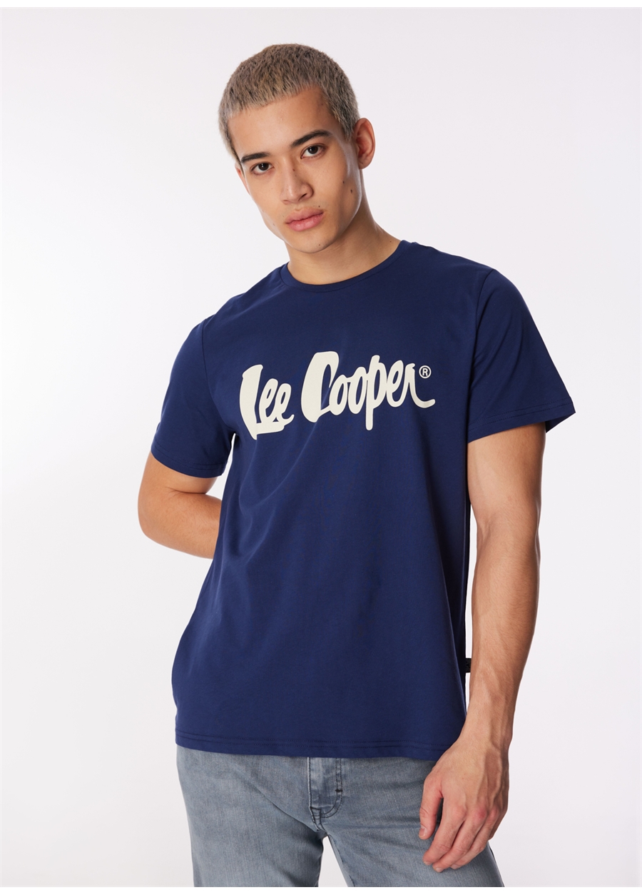 Lee Cooper Yuvarlak Yaka Lacivert Erkek T-Shirt 242 LCM 242017 LONDONLOGO LACİVERT_2