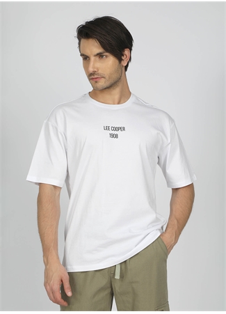 Lee Cooper Yuvarlak Yaka Beyaz Erkek T-Shirt 242 LCM 242020 ARTAUD BEYAZ_1