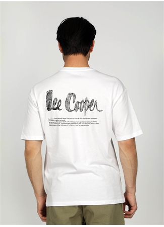 Lee Cooper Yuvarlak Yaka Beyaz Erkek T-Shirt 242 LCM 242020 ARTAUD BEYAZ_4