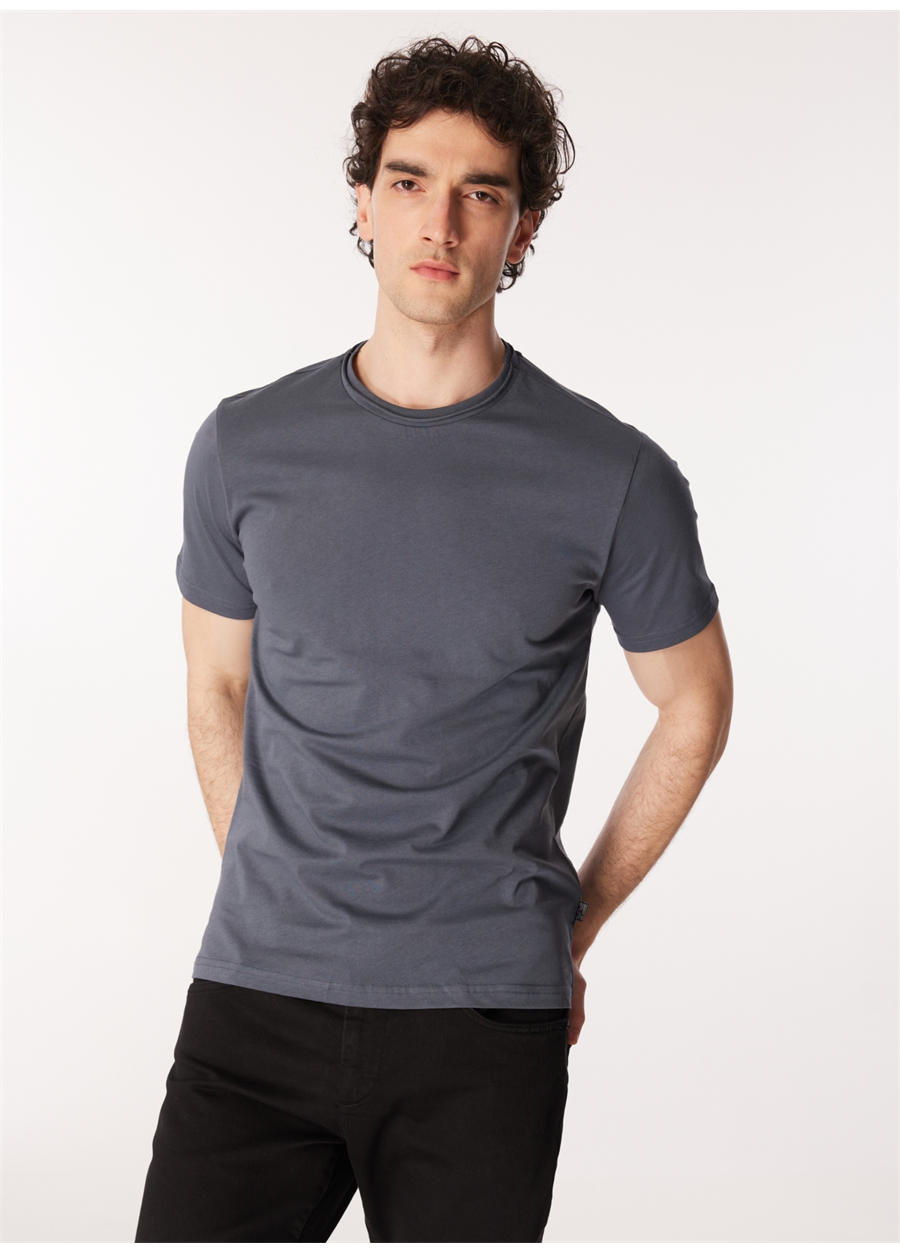 Lee Cooper Yuvarlak Yaka İndigo Erkek T-Shirt 242 LCM 242015 GAEL İNDİGO_2