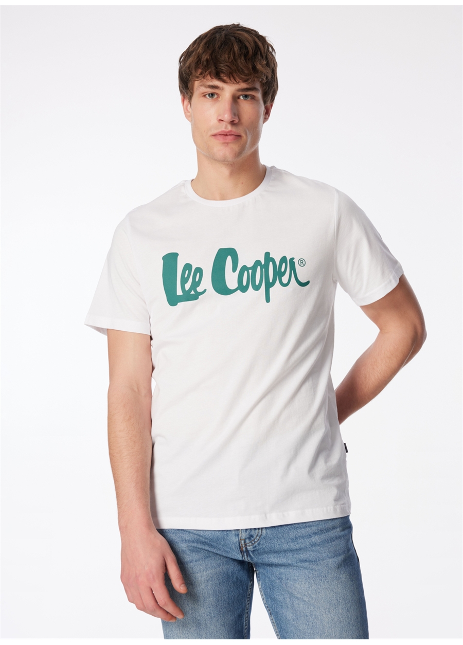 Lee Cooper Yuvarlak Yaka Beyaz Erkek T-Shirt 242 LCM 242017 LONDONLOGO BEYAZ-Y