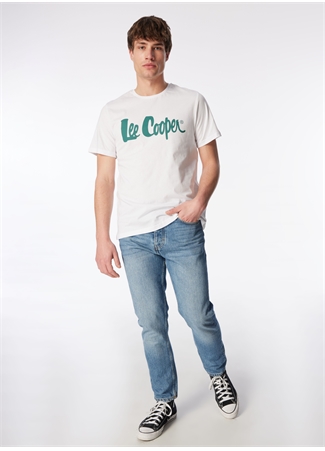 Lee Cooper Yuvarlak Yaka Beyaz Erkek T-Shirt 242 LCM 242017 LONDONLOGO BEYAZ-Y_1