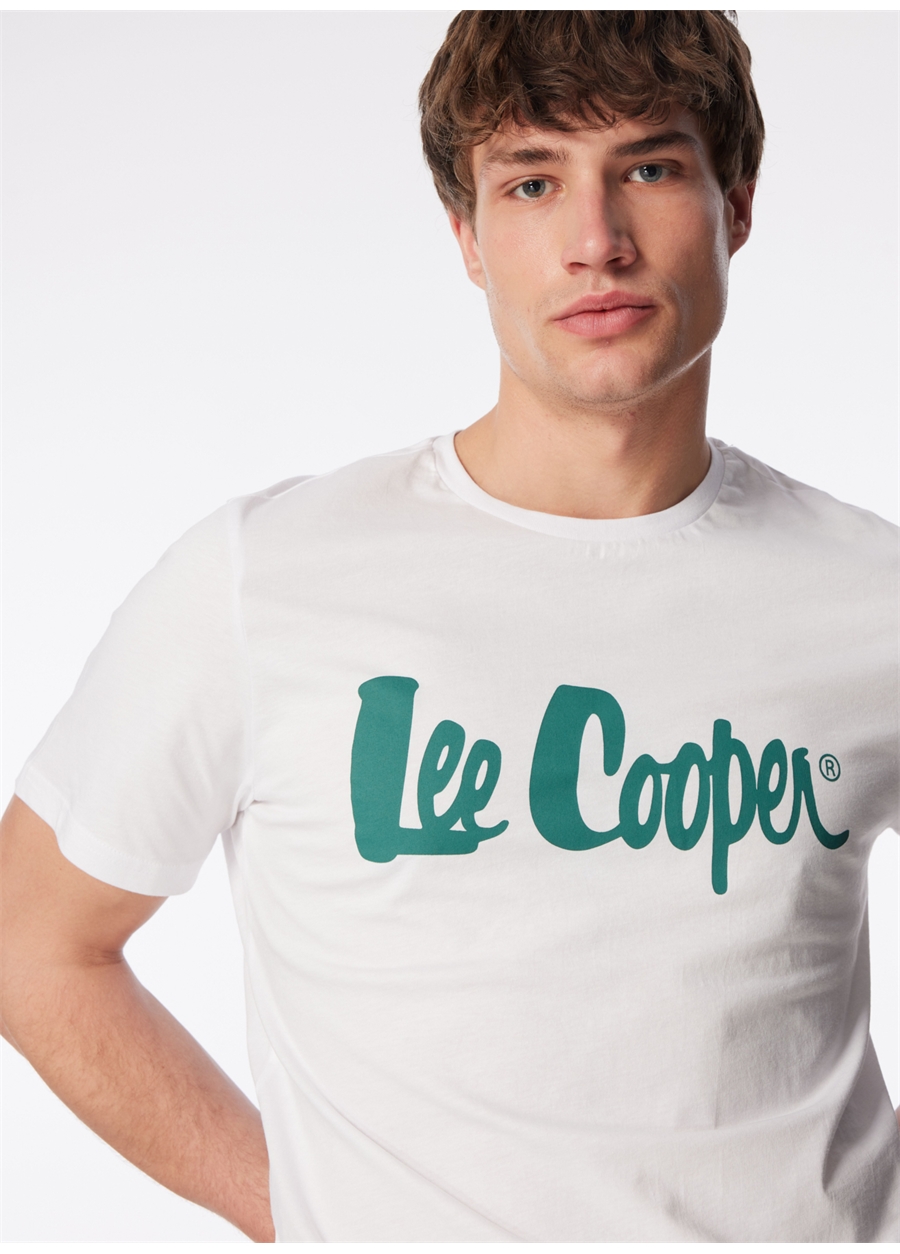 Lee Cooper Yuvarlak Yaka Beyaz Erkek T-Shirt 242 LCM 242017 LONDONLOGO BEYAZ-Y_2