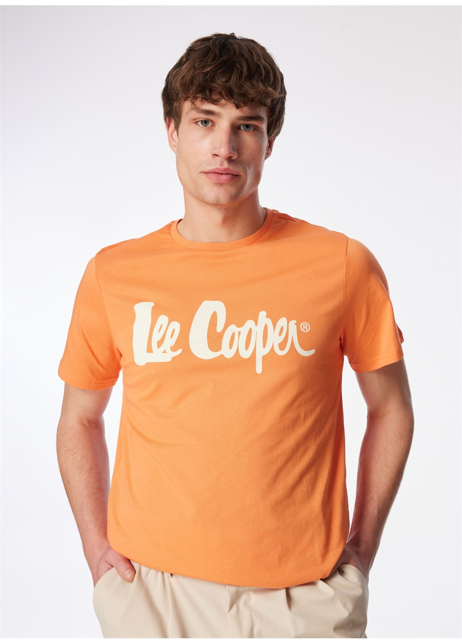 Lee Cooper Yuvarlak Yaka Turuncu Erkek T-Shirt 242 LCM 242017 LONDONLOGO ORANJ