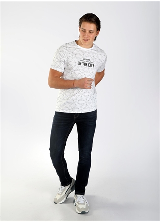 Lee Cooper Yuvarlak Yaka Beyaz Erkek T-Shirt 242 LCM 242021 CITREL BEYAZ